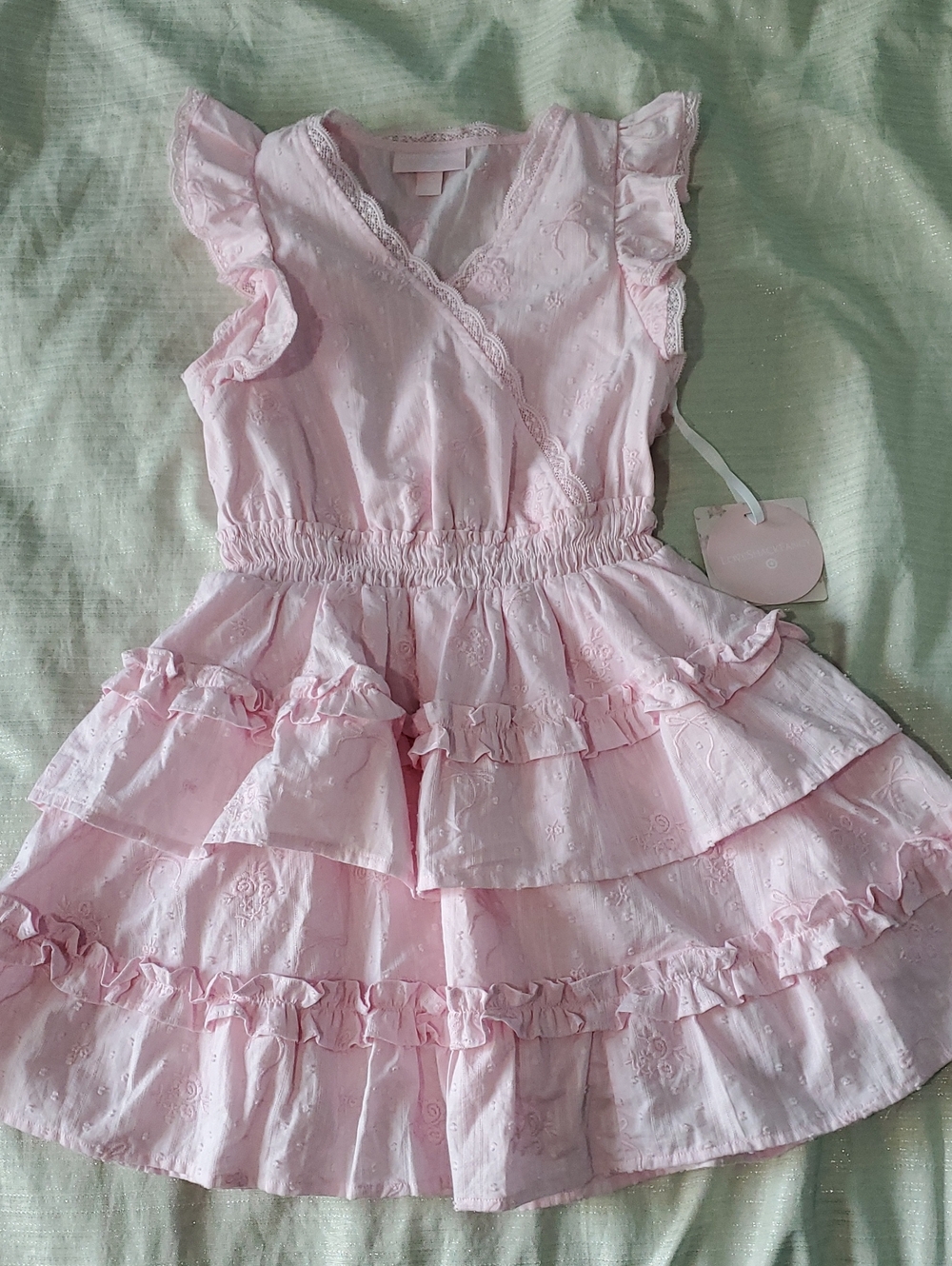 LoveShackFancy X Target Pink Embroidered Ruffle Dress